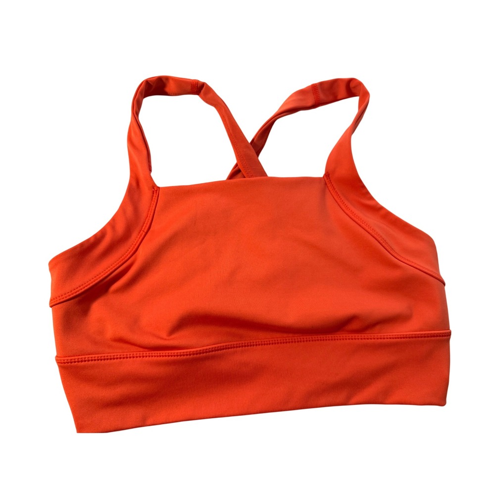 Free People Movement Orange High Neck Strappy Back Sports Bra Medium